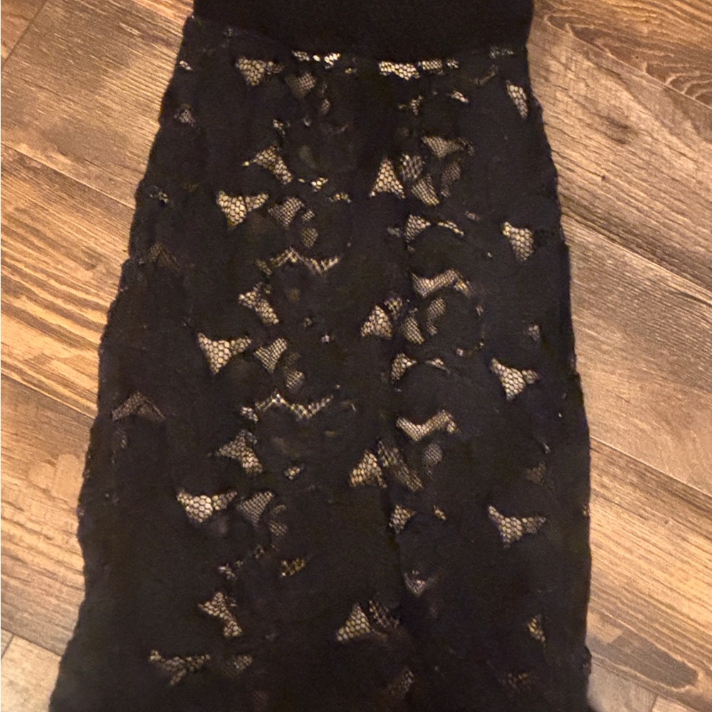 Anthro Nightcap Black Lace Cocktail Dress XS Cutout Strapless Bodycon Evening - Picture 5 of 5